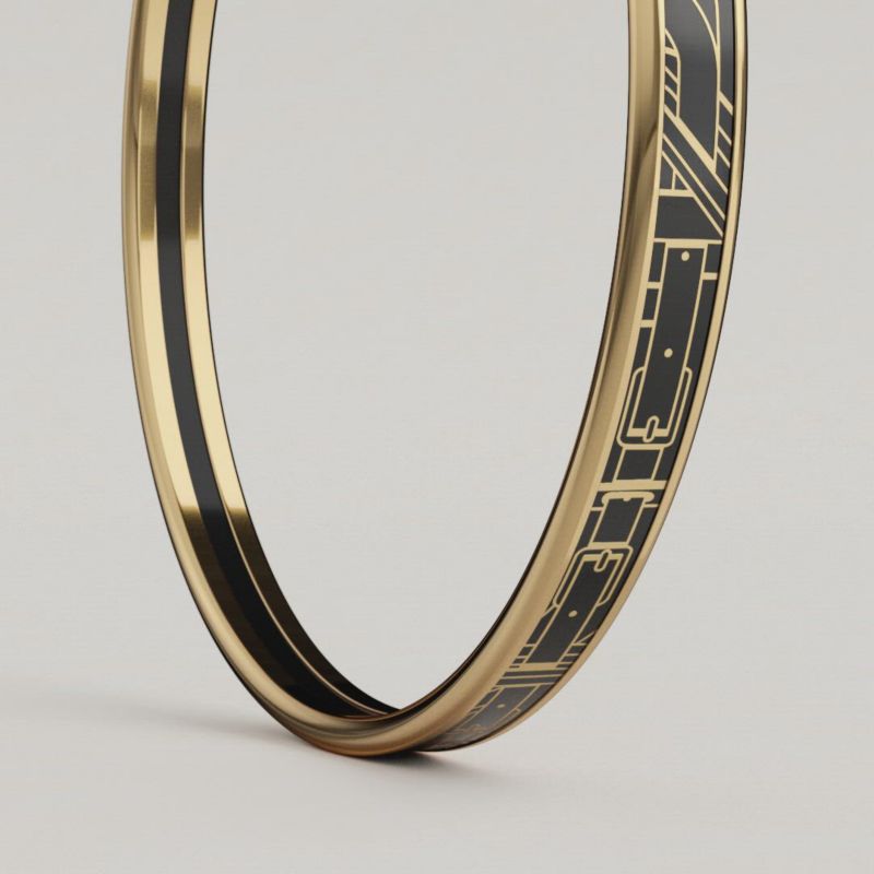 エナメルブレスレット 《馬銜》 - ブラック | Hermès - エルメス-公式